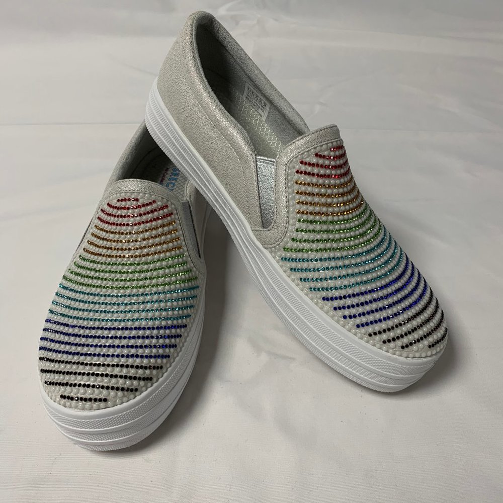 Skechers Rainbow Rhinestone TwinGore Slip On White